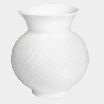 Meissen Vase Wellenspiel Relief weiß 13,5 cm