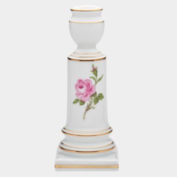Meissener Rose Kerzenhalter 14 cm