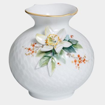 Meissen Christrose Vase mit Belag 9 cm