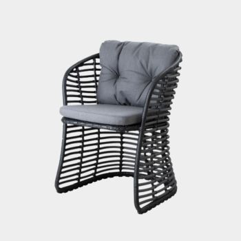 Cane-line Basket Sessel schwarz - Cane-line Stoff Natte grey