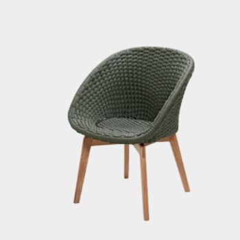 Cane-line Peacock Soft Rope Stuhl dunkelgrün - Sitzkissen: ohne