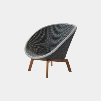 Cane-line Peacock Weave Lounge Sessel grau - Sitzkissen: ohne