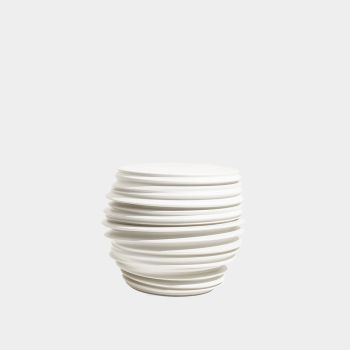 Dedon Babylon Hocker / Beistelltisch Keramik chalk
