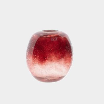 Dutz Vase Ovali rot mit Blasen H 19 cm