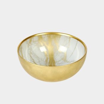 Lambert Achat Schale Glas bedruckt elfenbein gold D 15 cm