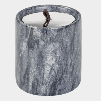 Carrara Duftkerze im Marmorgefäß anthrazit grau