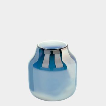 Ferrata Vase arctic blue / metallic groß