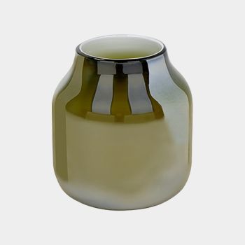 Lambert Ferrata Vase oliv / metallic mittel