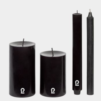 Kerze gezogen schwarz H 25