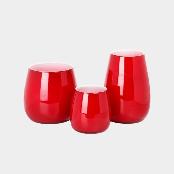 Lambert Pisano Vase Rot / Weiß Gruppe