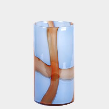 Lambert Varanasi Vase Glas blau/rost H 25 cm