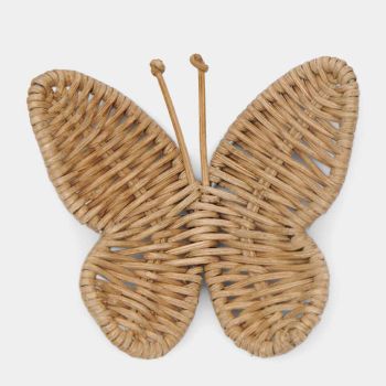 Rustic Rattan Butterfly Decoration