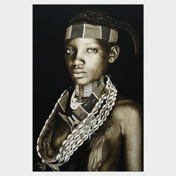 Thomas Albrecht Gobelinbild "Hamar Lady" Äthiopien