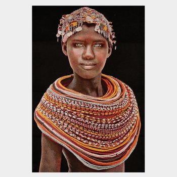 Gobelinbild "Samburu Girl" schwarz