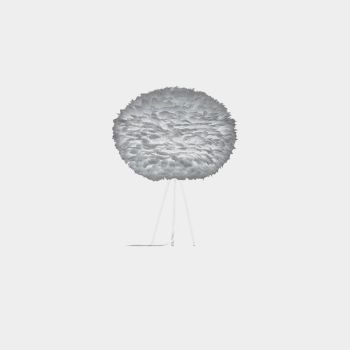 Umage Eos Tischleuchte grau Schirm D45 cm Gestell Tripod weiß