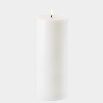 Uyuni LED Echtwachskerze Nordic White, smooth 10,1 x 25 cm