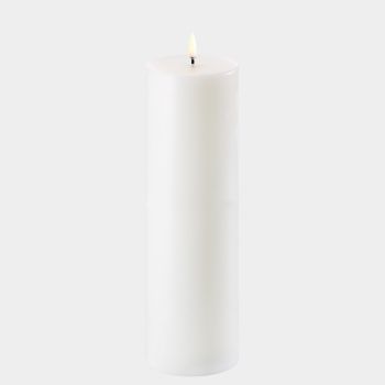 Uyuni LED Echtwachskerze Nordic White, smooth 7,8 x 25 cm