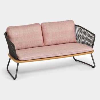 Denia 2-Sitzer Sofa mit Kissenset rosa