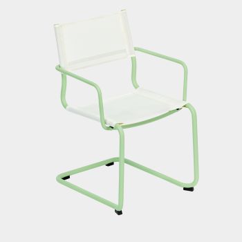 Weishäupl Sosta Sessel - Gestell pastellgrün / Bespannung weiß