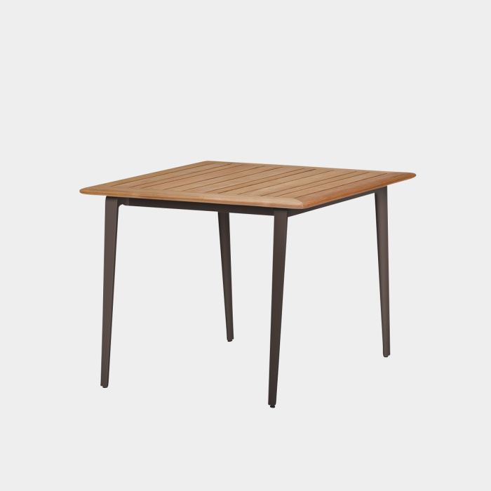 WA Esstisch black pepper / Teak 100 x 100 cm