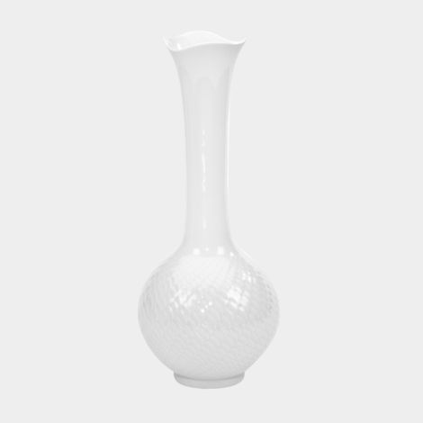 Wellenspiel Relief Vase weiß 33 cm