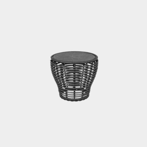 Cane-line Basket Couchtisch Geflecht schwarz klein - Tischplatte fossil schwarz
