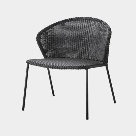 Cane-line Lean Lounge Sessel, stapelbar schwarz 