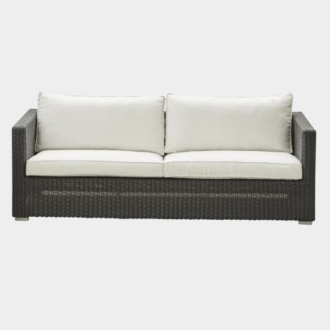Cane-line Chester 3-Sitzer Sofa graphite - Kissen in weiß
