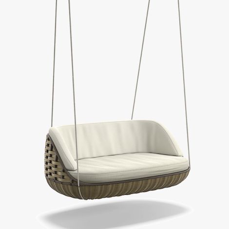 Dedon Swingrest SwingUs 2er-Sofa olive inkl. Sitz- und Rückenkissen