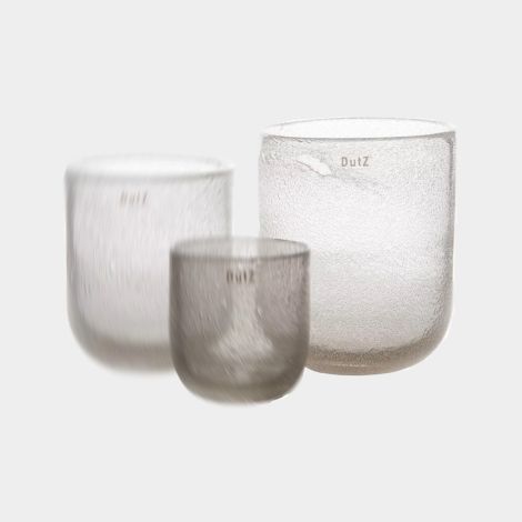 Dutz Blumenvase Glas, klar mit Blasen H 23 cm