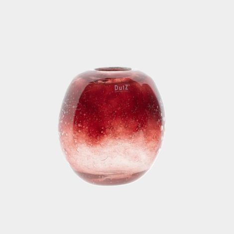 Dutz Vase Ovali rot mit Blasen H 19 cm
