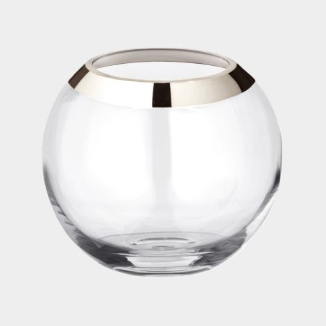 Edzard Kugelvase Mirinde H18 Ø 20 cm mundgeblasenes Kristallglas mit Platinrand