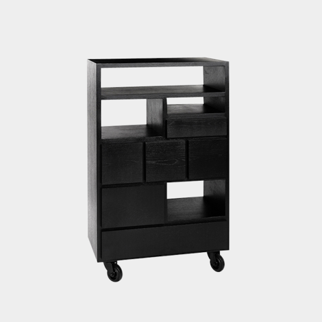 Lambert Arik Highboard mit 6 Schubladen schwarz