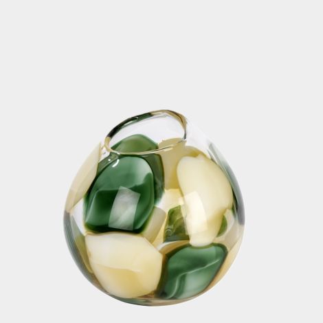 Lambert Bagodar Vase Glas grün/beige H 19,5 cm D 18,5 cm
