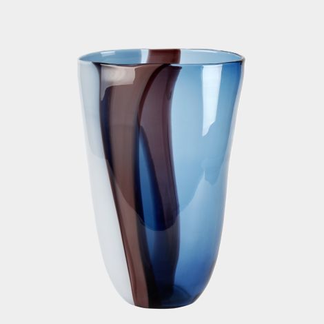 Lambert Manikpur Vase Glas blau berry weiß H 36 cm
