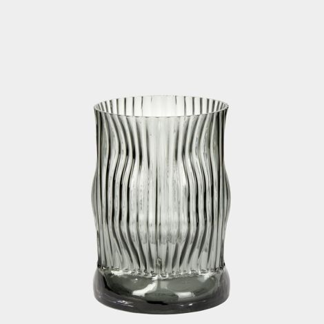 Lambert Milani Vase Glas grau H 25 cm