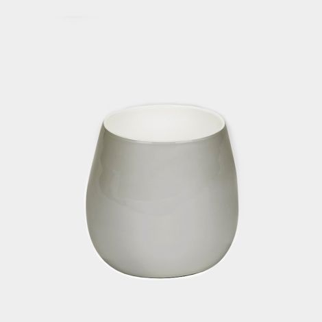 Lambert Pisano Vase platin H24 D 25 cm, Überfangglas 