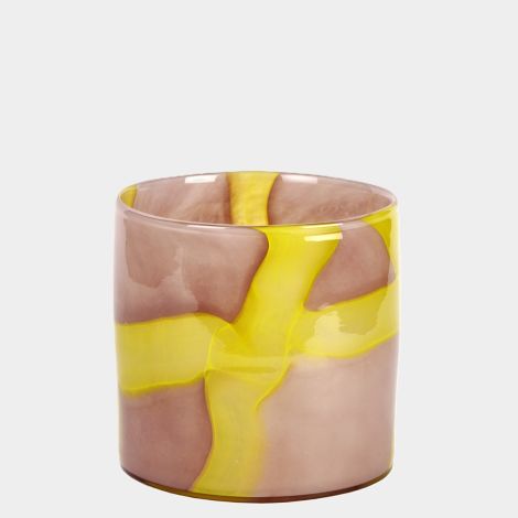 Lambert Varanasi Vase Glas rosa/gelb H 20 cm
