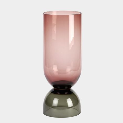 Lambert Vasari Vase/Windlicht Glas berry/grau H 32