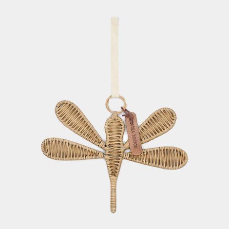 Rustic Rattan Dragonfly Decoration S