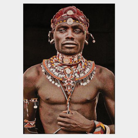 Thomas Albrecht Gobelinbild "Samburu Man" schwarz