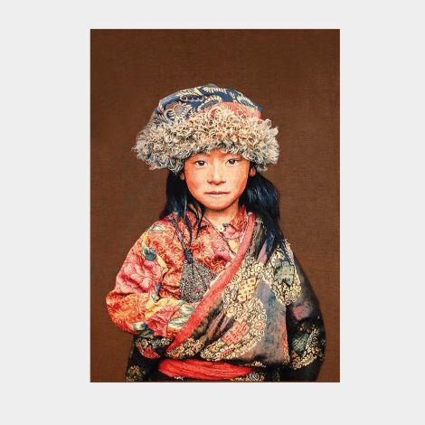 Thomas Albrecht Gobelinbild Tibetan Child taupe