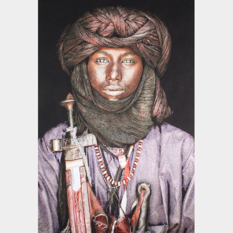 Gobelinbild "Dawo Fulani Tribe" schwarz