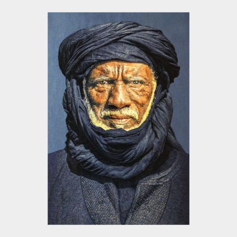 Thomas Albrecht Gobelinbild Tuareg Man indigo blue