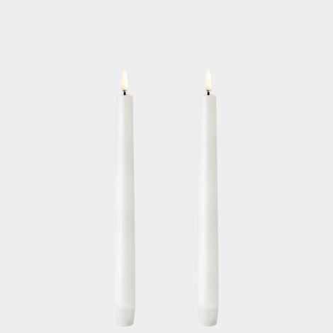 Uyuni LED Stabkerze 2er-Set Echtwachs Nordic White, smooth 2,3 x 25 cm