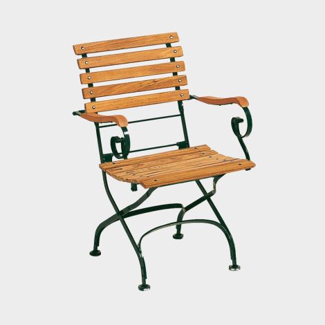 Weishäupl Classic Sessel gerade Latten / Gestell dunkelgrün