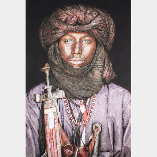 [Gobelinbild Dawo Fulani Tribe schwarz / 75 cm x 125 cm] Gobelinbild Dawo Fulani Tribe 75 cm x 125 cm