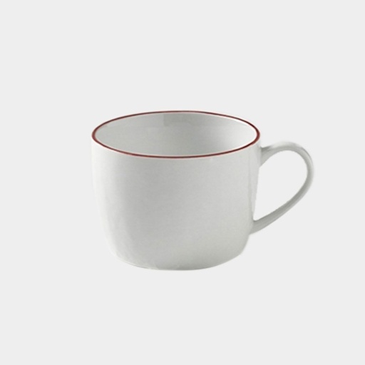 [21405 / ohne Untertasse] Piana Kaffeetasse Rand rot